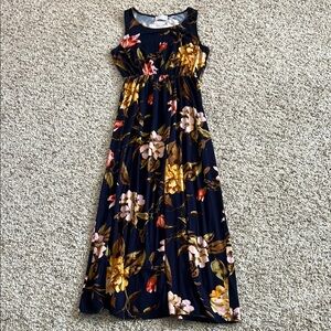 French Grey Blue and Orange Halter Sundress